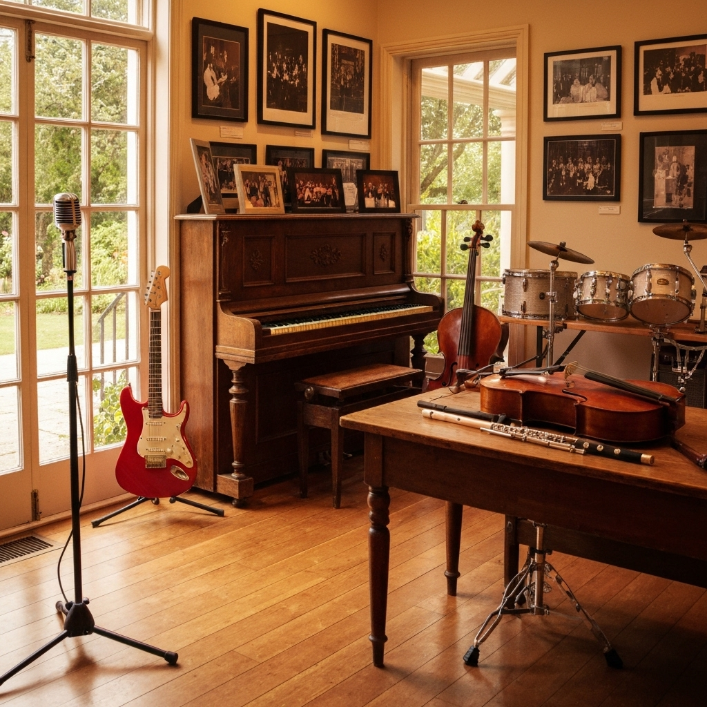 Music room with instruments